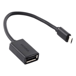 Adaptador OTG / Micro USB Macho a USB 2.0 A Hembra / 480 Mbps / 10 cm / Plug & Play