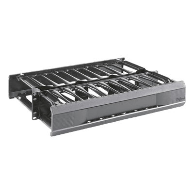 Organizador de Cables Horizontal CableTek, Doble (Frontal y Posterior), Para Rack de 19in, 2 UR