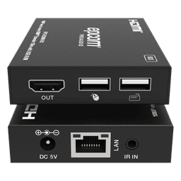 Extensor HDMI con KVM / 1080p@60Hz / H.265 / 150 m (492.1 ft) sobre Cat5e/6 / HDCP 1.4 / USB KVM / IR 20 Hz-60 kHz / Compatible Switch 1G