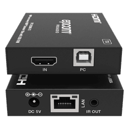 Extensor HDMI con KVM / 1080p@60Hz / H.265 / 150 m (492.1 ft) sobre Cat5e/6 / HDCP 1.4 / USB KVM / IR 20 Hz-60 kHz / Compatible Switch 1G
