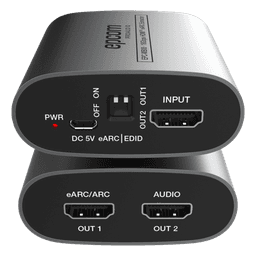 Extractor de Audio eARC HDMI / 18 Gbps / 4K HDR / Salidas Óptica y Coaxial Simultáneas / Audio HD 7.1 / Dolby Atmos y DTS:X / Diseño Compacto