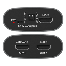 Extractor de Audio eARC HDMI / 18 Gbps / 4K HDR / Salidas Óptica y Coaxial Simultáneas / Audio HD 7.1 / Dolby Atmos y DTS:X / Diseño Compacto