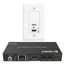 Extensor HDBaseT de Placa de Pared / 4K2K@60Hz / 40 m (131.2 ft) / 1080p a 70 m (229.7 ft) / PoC / IR Bidireccional / RS-232 / HDMI 2.0b 18 Gbps