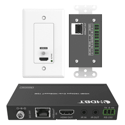 Extensor HDBaseT de Placa de Pared / 4K2K@60Hz / 40 m (131.2 ft) / 1080p a 70 m (229.7 ft) / PoC / IR Bidireccional / RS-232 / HDMI 2.0b 18 Gbps