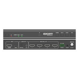 Videowall 4K 1x4 | HDMI & USB-C | 8 Modos de Visualización | Audio Óptico/Analógico | Control RS-232/IR | Plug & Play
