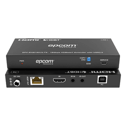 Extensor HDMI con KVM / 4K@60Hz 4:4:4 / 150m (492 pies) en 1080p / 120m (394 pies) en 4K / HDBaseT / USB 2.0 / IR Bidireccional / POC / EDID