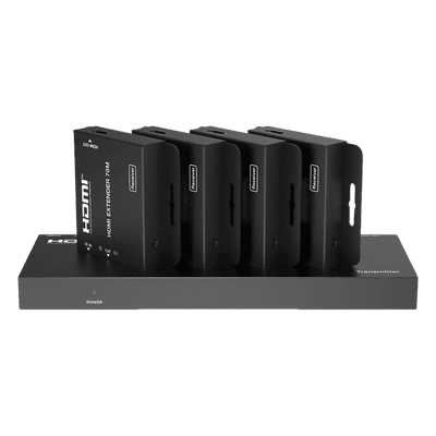Splitter HDMI 1x4 / 4K@30Hz 4:4:4 / 1080p@60Hz / Extensión 40 m (131.2 ft) Cat6 / PoC / HDCP 1.4