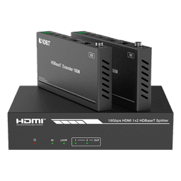 Splitter y Extensor HDMI / 1x2 / HDBaseT / 4K@60Hz 4:4:4 / 120 m (393.7 ft) / 1080p@150 m (492.1 ft) / PoC / Audio 7.1 Canales
