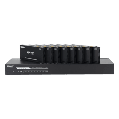 Splitter y Extensor de Video HDBaseT / 1x8 / 4K@60Hz 4:4:4 / 120 m (393.7 ft) en 4K / 150 m (492.1 ft) en 1080p / 18 Gbps / HDR10+ / PoC / IR y RS-232