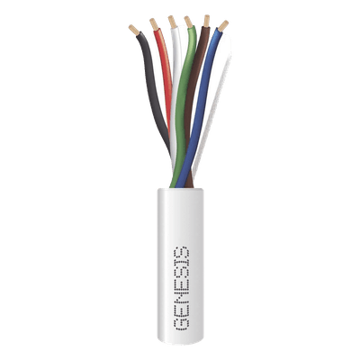 Cable de Control / 6 Conductores / Calibre 18 AWG / 305 m (1000 ft) / Cobre Sólido / Plenum / CL3P-FPLP-CMP / Blanco / Alarmas y Control de Acceso