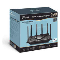 Router Triple Banda WiFi 6E / AX5400 MU-MIMO / 1 Puerto WAN 1 10/100/1000 Mbps / 4 Puertos LAN 10/100/1000 Mbps / 1 puerto USB 3.0 / 6 antenas de alta ganancia / OneMesh ™