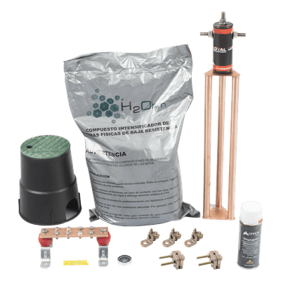 Kit de tierra física modelo TG45AB con Electrodo Magnetoactivo, capacidad: 45 AMP