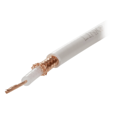 Carrete de 100 Metros (328.08 Pies) de Cable Tipo RG58AU, con Forro Blanco
