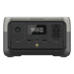 EcoFlow River 2 | Estación de Energía Portátil 256Wh Litio LFP / 2 AC 300 W (Max. 600W) / 1 USB-C 60W / 2 USB -A 12W / Cargador de Coche 8A a 12 o 24V / Conectividad WiFi y Bluetooth (App) / Carga Solar 110W Max.