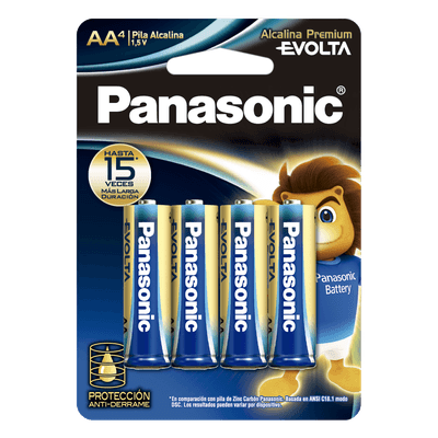 Batería Alcalina AA / 1.5 VCC / Química Zn/MnO2 / Rango -20°C a 50°C / Paquete 4 Unidades