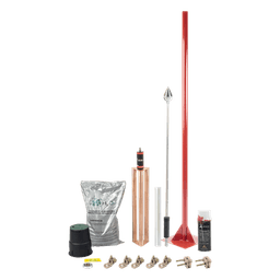 Kit Pararrayo con Punta en Aluminio con Accesorios para Protección de Diámetro de 160 m.