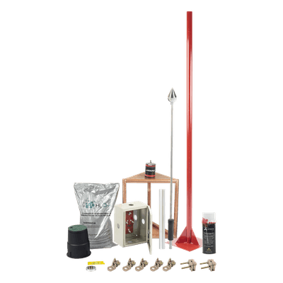 Kit Pararrayo con Accesorios para Protección de Diámetro de 200m.