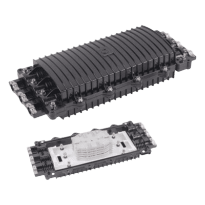 Caja de Distribución de Fibra Óptica Horizontal / 96 Empalmes / IP68 / 3 Puertos / 7-15 mm