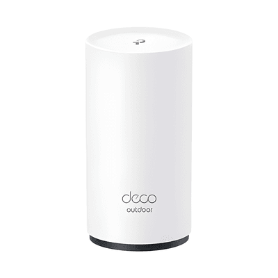 Router Inalámbrico MESH Exterior para Hogar / Doble Banda Wi-Fi 6 AX3000 Mbps / 2 Puerto Gigabit WAN/LAN / Puertos PoE 802.3 af/at Entrada / 2 Antenas Internas / Protección IP65 / Administración Mediante la App Deco (iOS, Android) 
