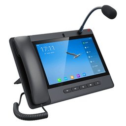 Teléfono IP Android 9.0 Empresarial para voceo 20 líneas SIP, pantalla táctil, Wi-Fi y Bluetooth, PoE, Voceo/ Musica por Multicast, puertos Gigabit, soporta recepción de video.