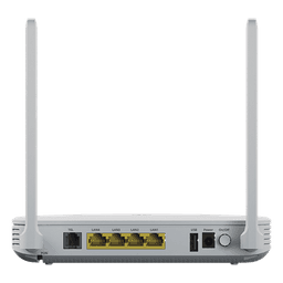 ONU Wi-Fi 6 / GPON 2.488 Gbps Downstream / 4 Puertos Gigabit / 1 Puerto POTS / Beamforming / MIMO 2x2 / Administración en Nube