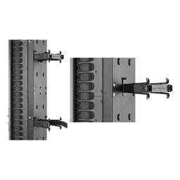 Organizador Vertical CableTek, Doble (Frontal y Posterior), Para Rack Abierto de 45 Unidades, 6 in de Ancho, Color Negro