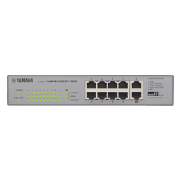 Switch PoE / 10 Puertos / Gigabit / 20 Gbit/s / 9 Puertos PoE+ 30W / 70W Total / Sin Ventilador / Optimizado Dante