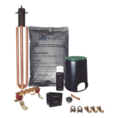Kit de Tierra Física con Electrodo Magnetoactivo de 45 AMP Y Supresor de Picos SOHO