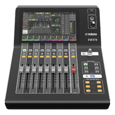 Mezcladora digital  para grabación o en vivo 16 x 8 pantalla tactil 9" con puertos Dante incorporado