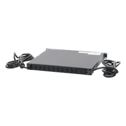 PDU Monitoreable de Transferencia Automática ATS (Fuente Redundante), Con 10 Salidas 5-15R,   Enchufes de Entrada L5-20P, Instalación Horizontal de 19in, 1UR, 20 Amp, 120 Vca 