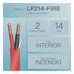 Cable de Alarma contra Incendios / 2 x 14 AWG / 305 m (1000 pies) / FPLR / FT4 / Rojo