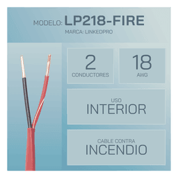 Cable de Alarma contra Incendios / 2x18 AWG / 305 m (1000 ft) / Rojo / FPLR / FT4 UL / Riser