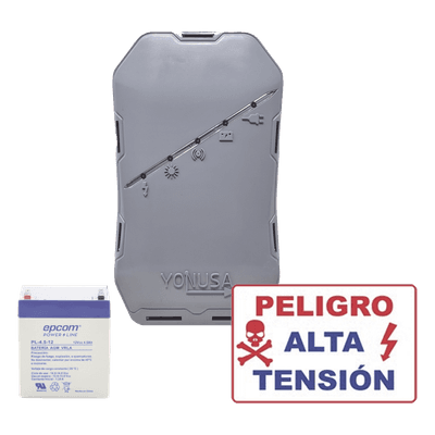 KIT deEnergizador 12,000Volts - .5 Joules / 500 Mts Lineales de Protección / Cercas Electrificadas / Llavero Incluido