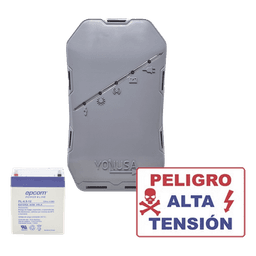 KIT deEnergizador 12,000Volts - .5 Joules / 500 Mts Lineales de Protección / Cercas Electrificadas / Llavero Incluido
