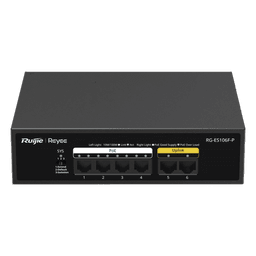 Switch PoE+ / 6 Puertos 10/100 Mbps / 54W PoE Total / No Administrable / Sin Ventilador