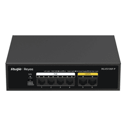 Switch PoE+ / 6 Puertos 10/100 Mbps / 54W PoE Total / No Administrable / Sin Ventilador