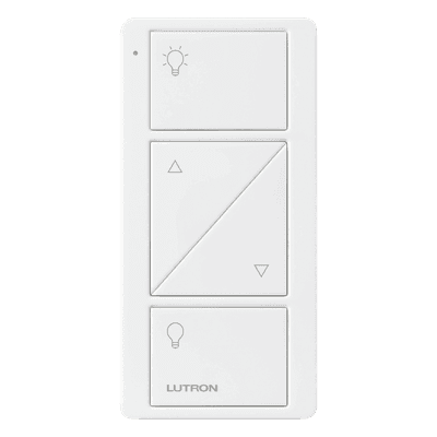 Control Pico inalámbrico de 2 botones con subir/bajar para iluminación, blanco brillante, compatible con Caséta, RadioRA 2 y HomeWorks QS