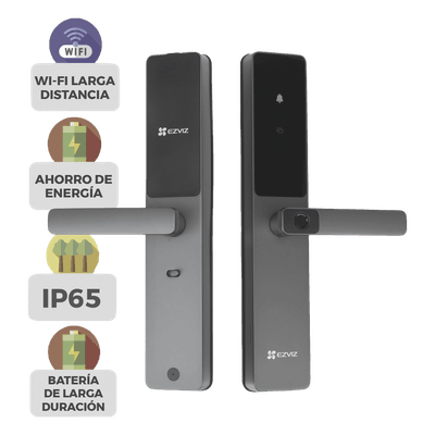 Cerradura Inteligente / Wi-Fi / Bluetooth  / Códigos Temporales Para Visitantes / Lectura de Huella / Lectura de Tag / Contraseña /  Botón para Timbrar / Apertura Remota /  Alarma Anti-intrusión /  No Requiere HUB