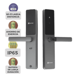 Cerradura Inteligente / Wi-Fi / Bluetooth  / Códigos Temporales Para Visitantes / Lectura de Huella / Lectura de Tag / Contraseña /  Botón para Timbrar / Apertura Remota /  Alarma Anti-intrusión /  No Requiere HUB