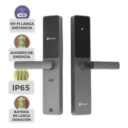 Cerradura Inteligente / Cerrojo Tipo Americano / Wi-Fi / Bluetooth  /  Códigos Temporales Para Visitantes / Lectura de Huella / Lectura de Tag / Contraseña /  Botón para Timbrar / Apertura remota desde la APP /  No Requiere Hub 