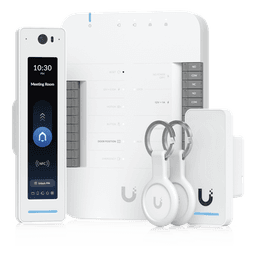 Kit de Control de Acceso IP / 1 Puerta / 2 Lectores NFC / Pantalla Táctil / Audio Bidireccional / Cámara Integrada / PoE