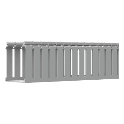 Canaleta Ranurada con Tapa / Tipo F / 108 mm Ancho / 79.2 mm Alto / 6.6 ft (2 m) Largo / Gris Claro