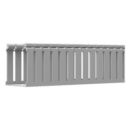 Canaleta Ranurada con Tapa / Tipo F / 108 mm Ancho / 79.2 mm Alto / 6.6 ft (2 m) Largo / Gris Claro