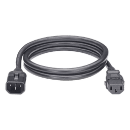 Cable de Alimentación Eléctrica Con Bloqueo de Seguridad, de IEC C14 a IEC C13, 1.8 Metros de Largo, Color Negro, 1 Pieza