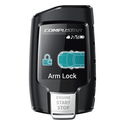 Control Remoto Bidireccional de cuatro botones con pantalla para Sistemas de alarmas Compustar
