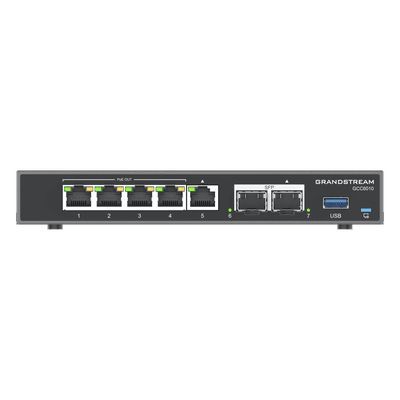 4 en 1: Firewall Nueva Generación, Router, IP PBX (24 usuarios / 8 llamadas), Switch Gigabit de 5 Puertos (4 PoE) y 2 Puertos SFP 2.5 Gigabit