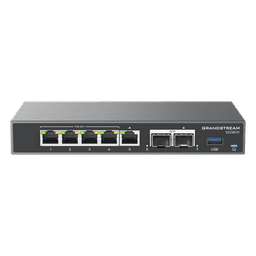 4 en 1: Firewall Nueva Generación, Router, IP PBX (24 usuarios / 8 llamadas), Switch Gigabit de 5 Puertos (4 PoE) y 2 Puertos SFP 2.5 Gigabit