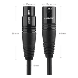 Cable XLR Balanceado / 3 Pines / 15 m (49.2 ft) / Triple Blindaje / Conectores Niquelados / Diámetro 6 mm