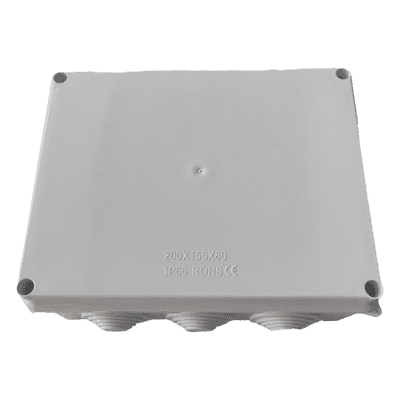Caja de Derivación para Exterior / IP65 / IK07 / 10 Entradas / 200 x 155 x 80 mm (7.9 x 6.1 x 3.1 in) / ABS Aislante