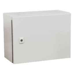 Gabinete de Acero IP66 Uso en Intemperie (500 x 300 x 300 mm) con Placa Trasera Interior Metálica y Compuerta Inferior Atornillable (Incluye Chapa y Llave T). Ideal para Centros de Carga y Tableros de Control